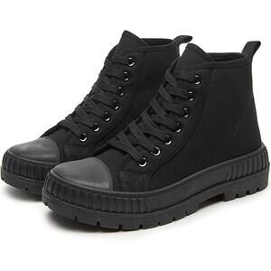 Rominz Womens Size 9 Black 1.5" Platform Sneakers Lace Up High Top Shoes